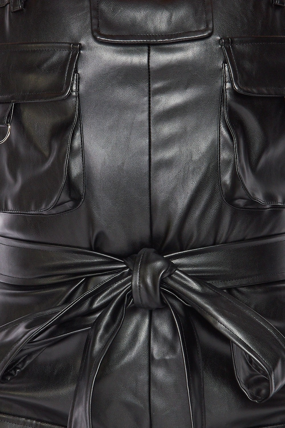 Leather Cargo Pocket Jogger Jumpsuit