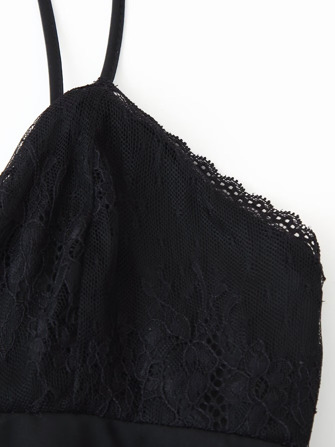 Formal Sexy Black Halter Backless Lace V Dress