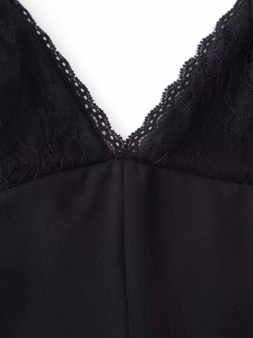 Formal Sexy Black Halter Backless Lace V Dress
