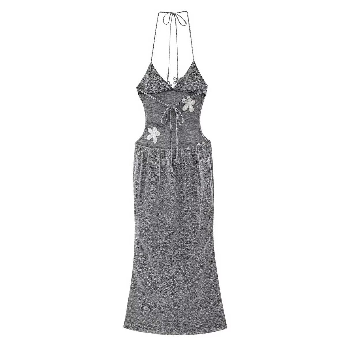 Formal Mesh Floral Evening Dress