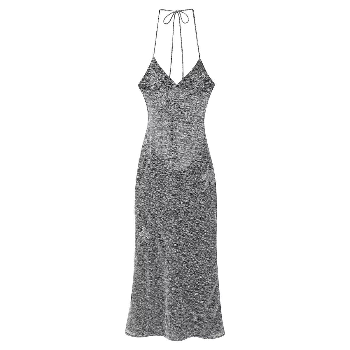 Formal Mesh Floral Evening Dress