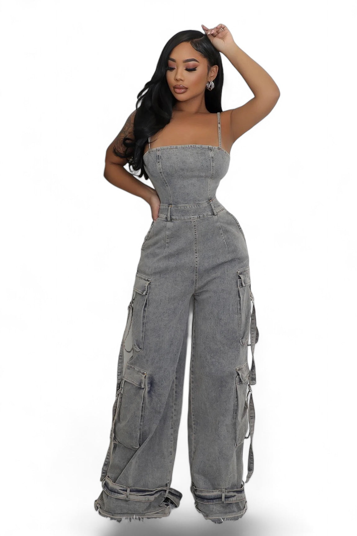 Black Denim Jean Cargo Outfit