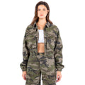 Cropped Utility Cargo Camo Jacket