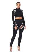 Cropped Mesh Spandex Set