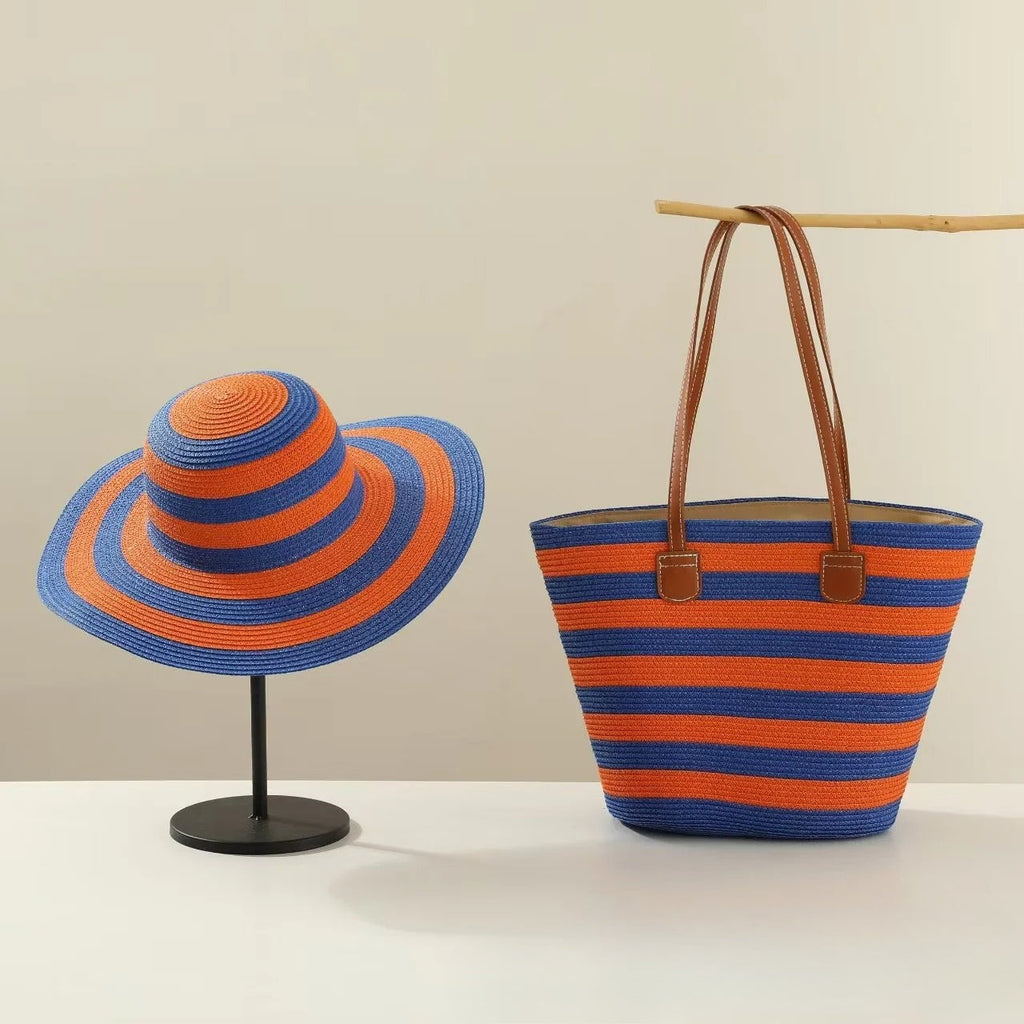 Straw Hat & Tote Beachy Set