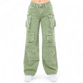 Multi Pockets Denim Wide Leg Cargo Pant