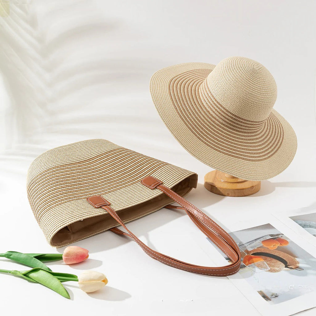 Straw Hat & Tote Beachy Set
