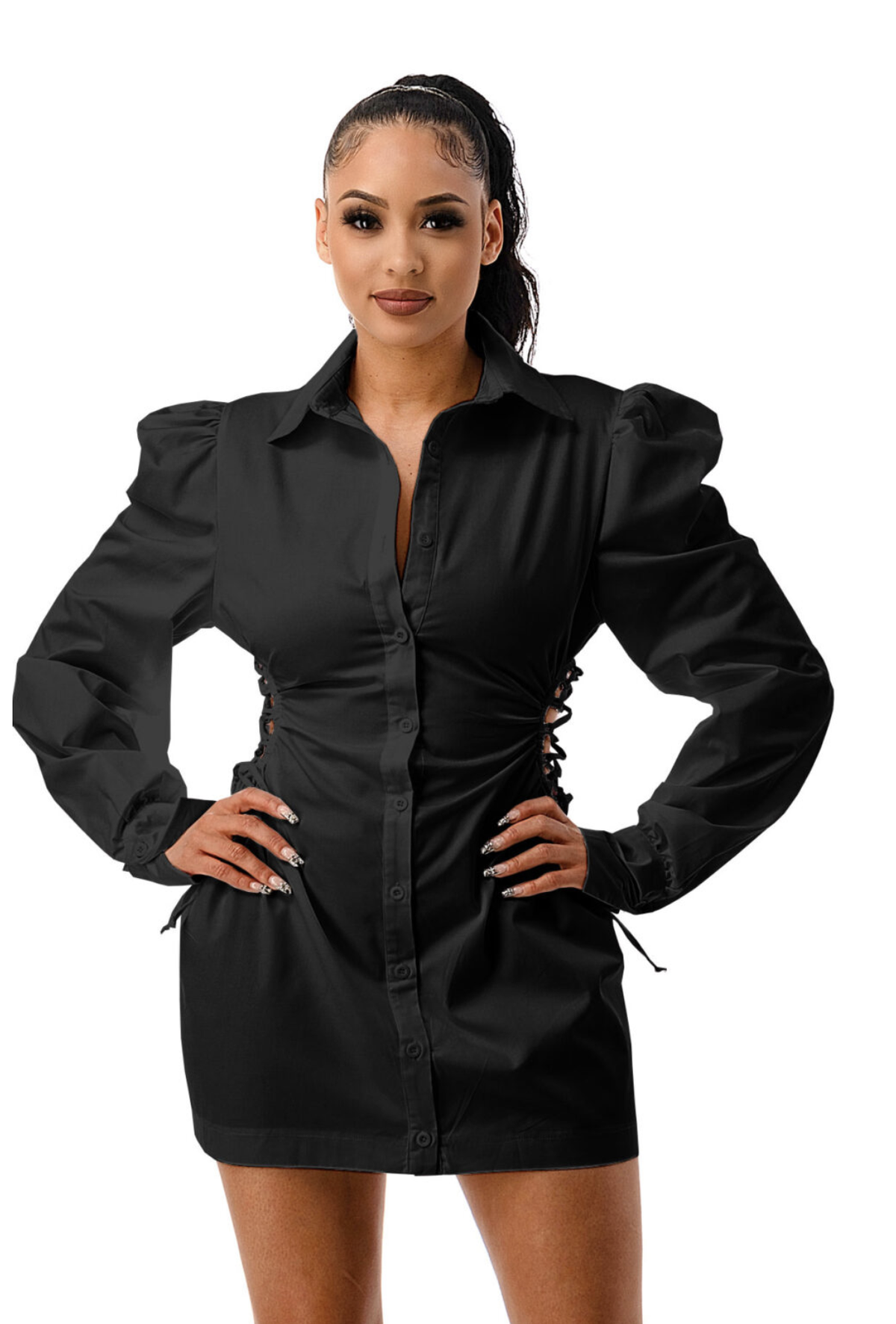 Black Button Up Dress