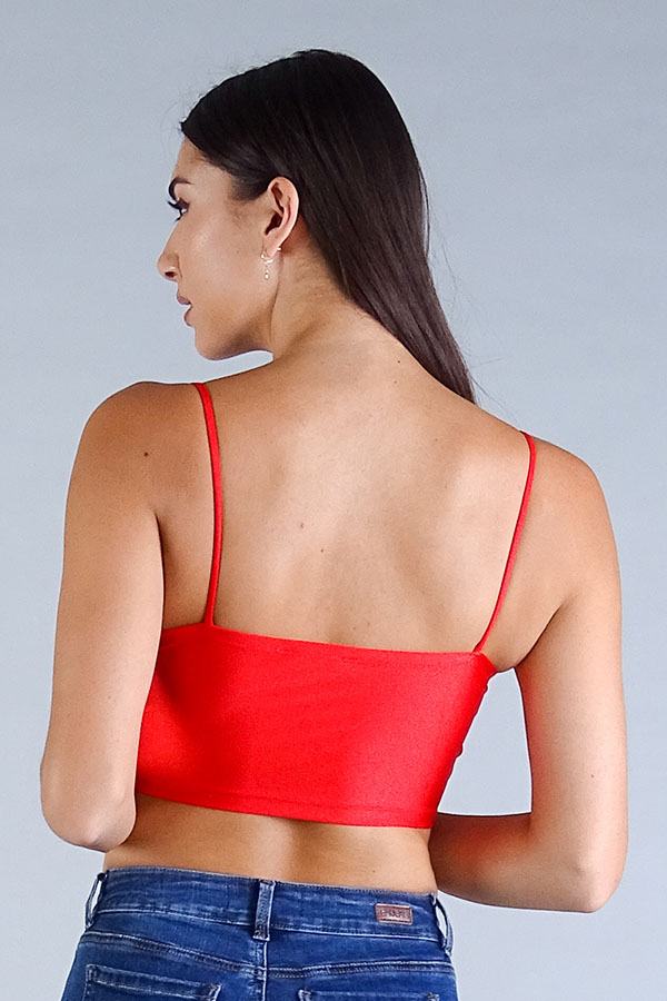 Spaghetti Strap Darted Crop Top