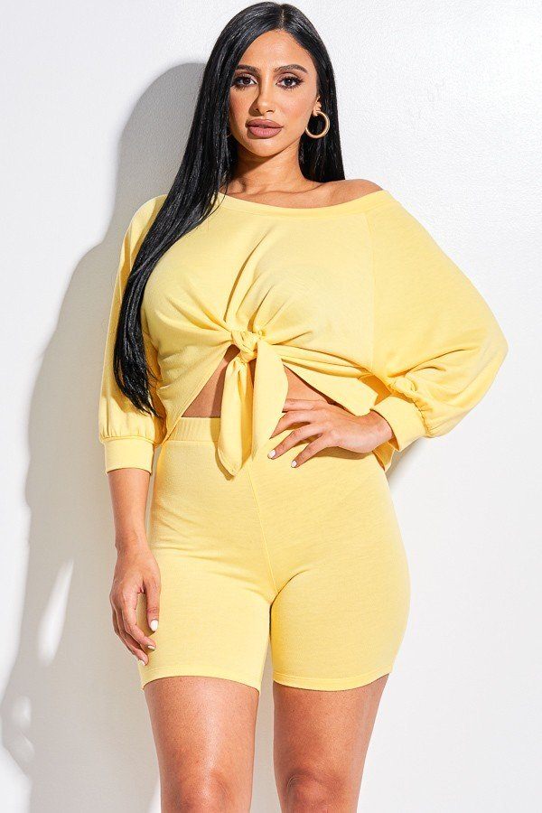 Solid French Terry Tie Two Piece Set