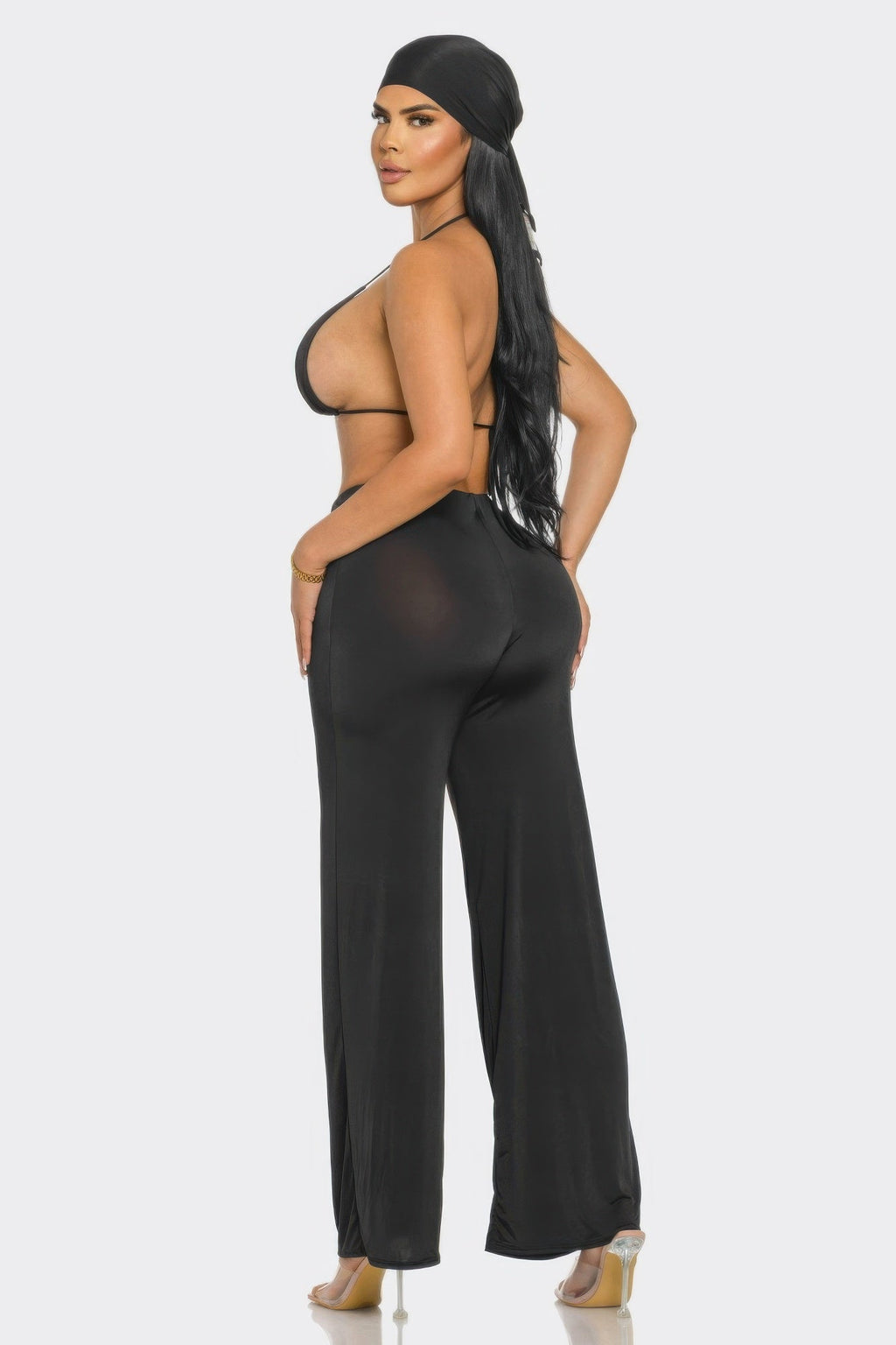 Bra Top And Pants And Bandana Set