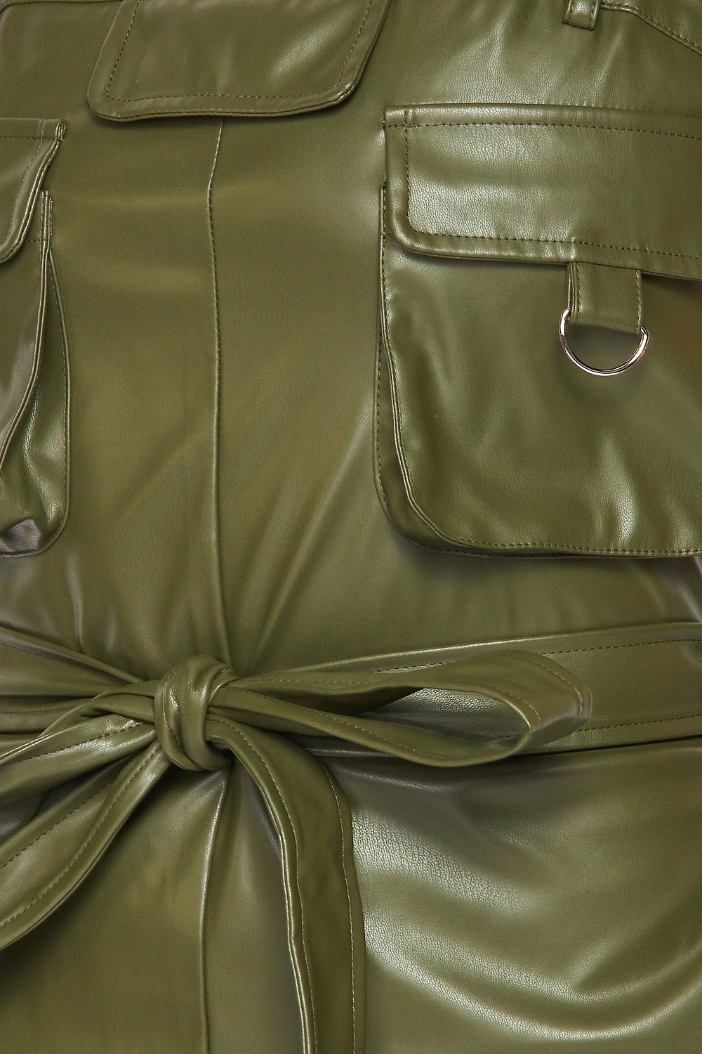 Leather Cargo Pocket Jogger Jumpsuit