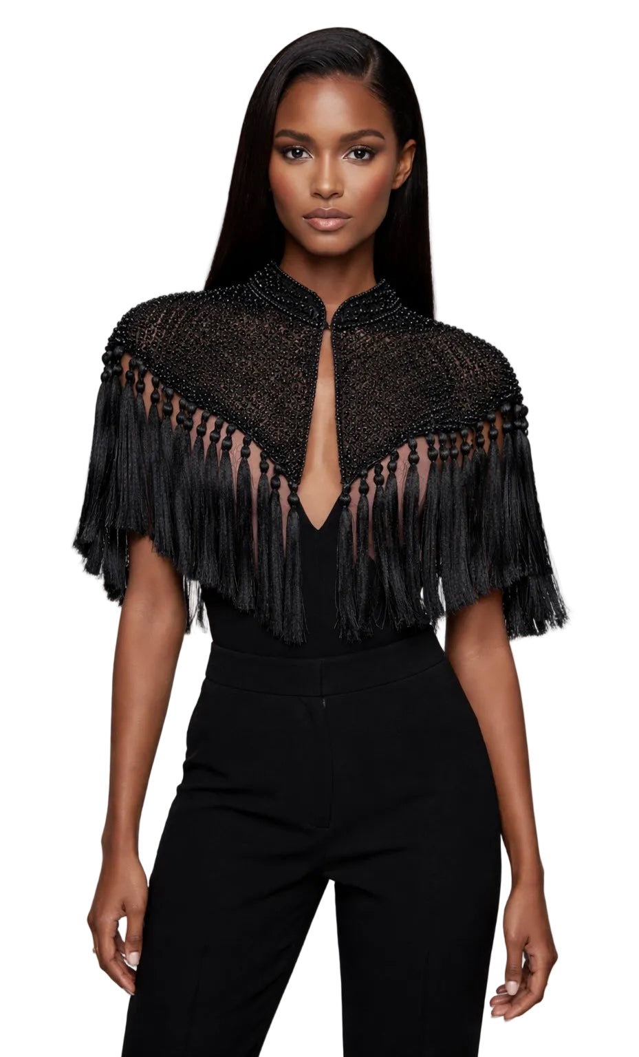 CEO Noir Tassel Cape