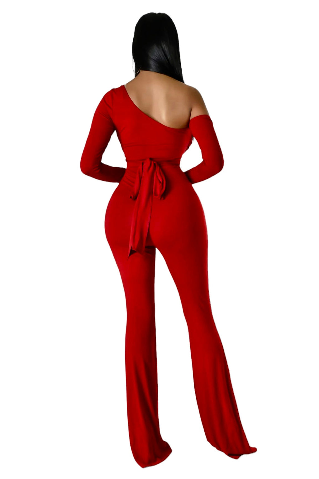 One Shoulder Long Sleeve Convertible Jumpsuit