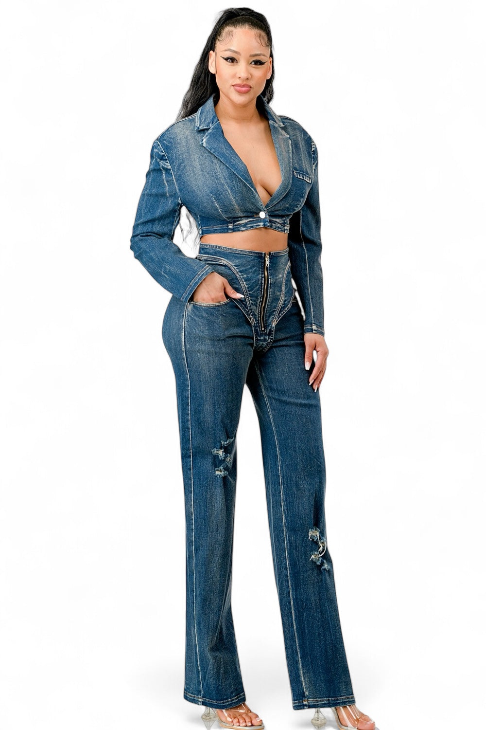 Cool Denim Pant Set