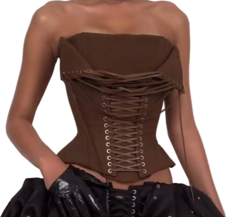 Corset Lace up Tube Top