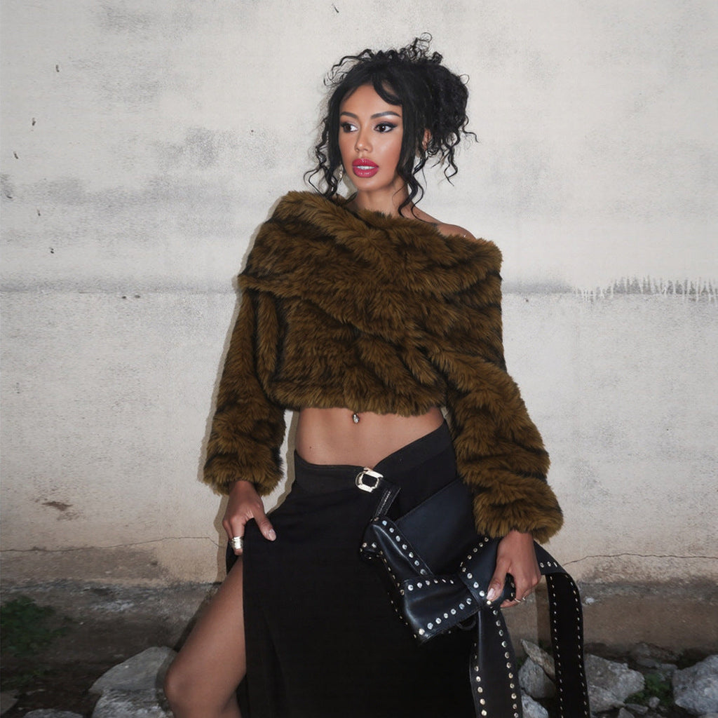 Fur Off Shoulder Top