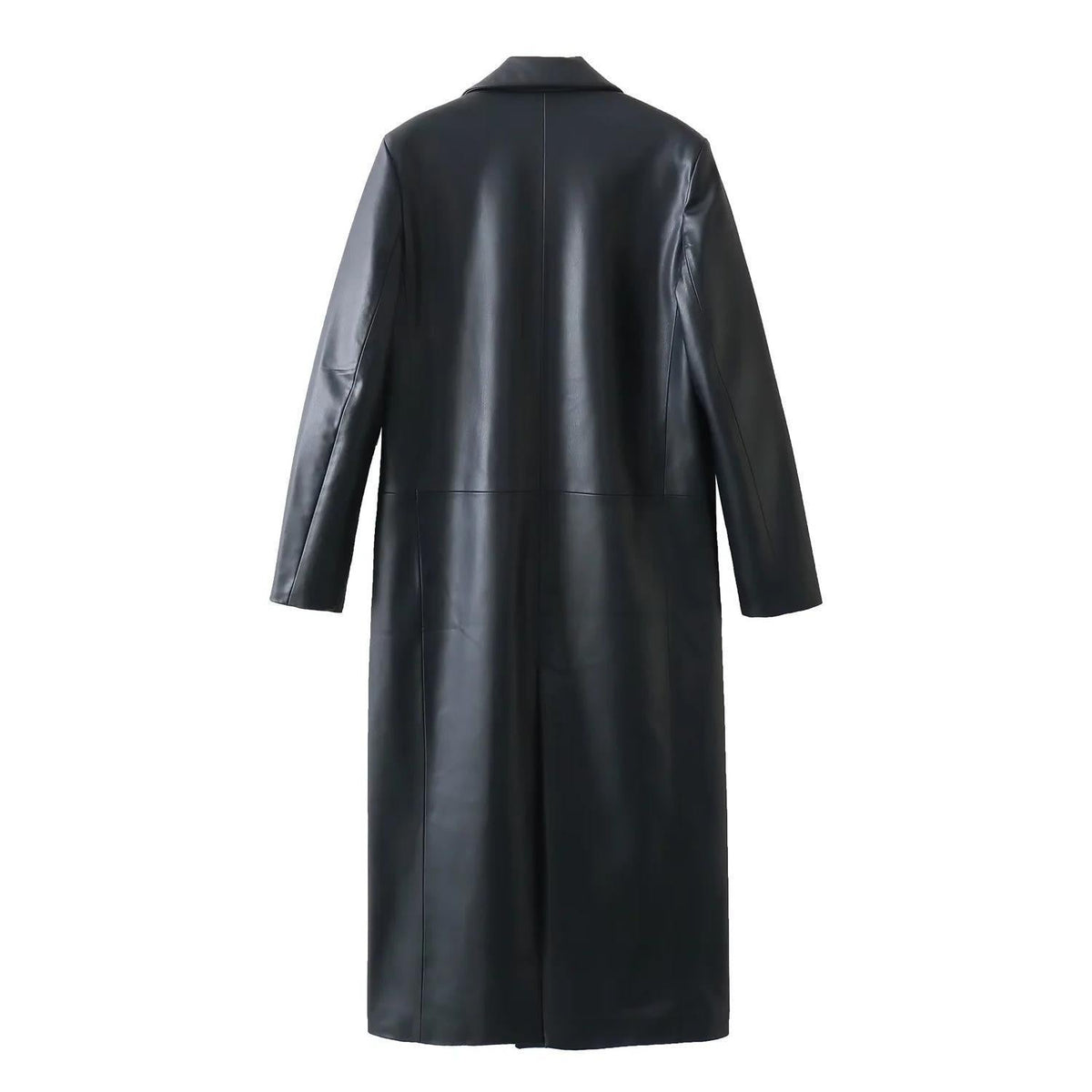 Faux Leather Trench Coat