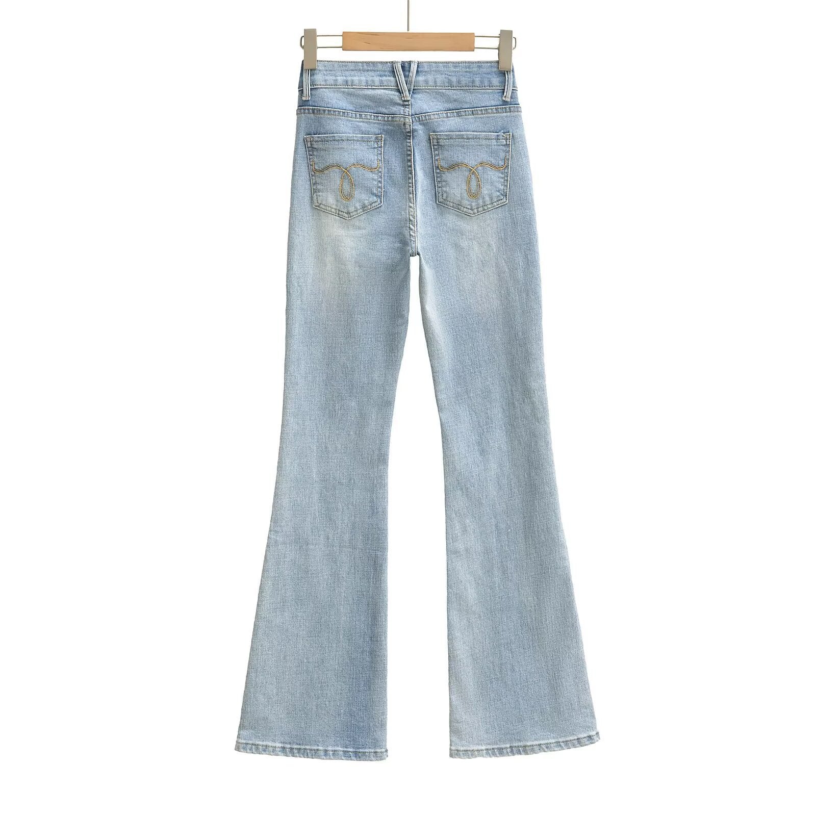 Light Blue High Waist Slim Fit Bootcut Jeans