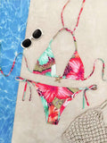 Lace-up Printed Bikini