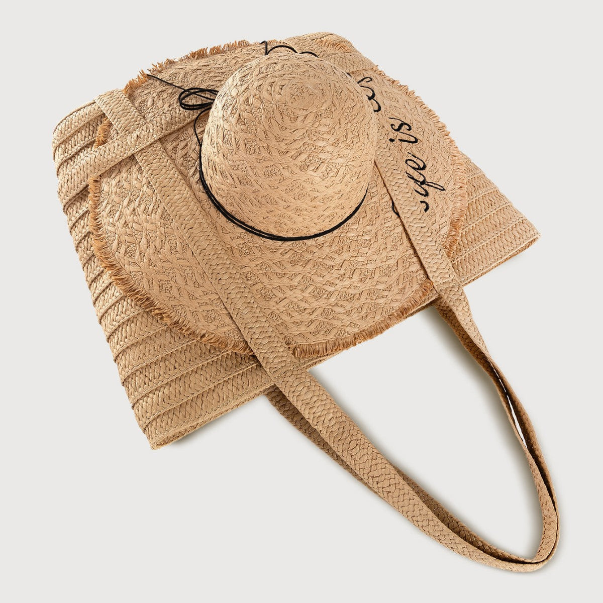 Straw Bag with Matching Hat