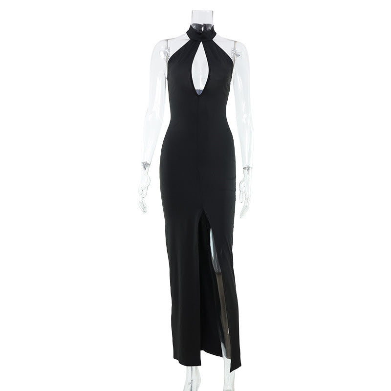 Formal Black Halter Dress