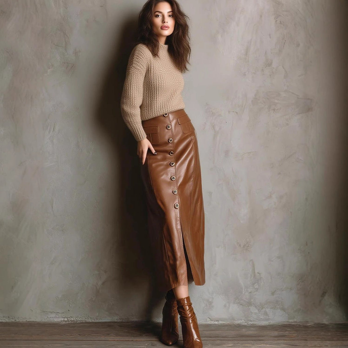 Faux Leather Sexy High Waist Skirt
