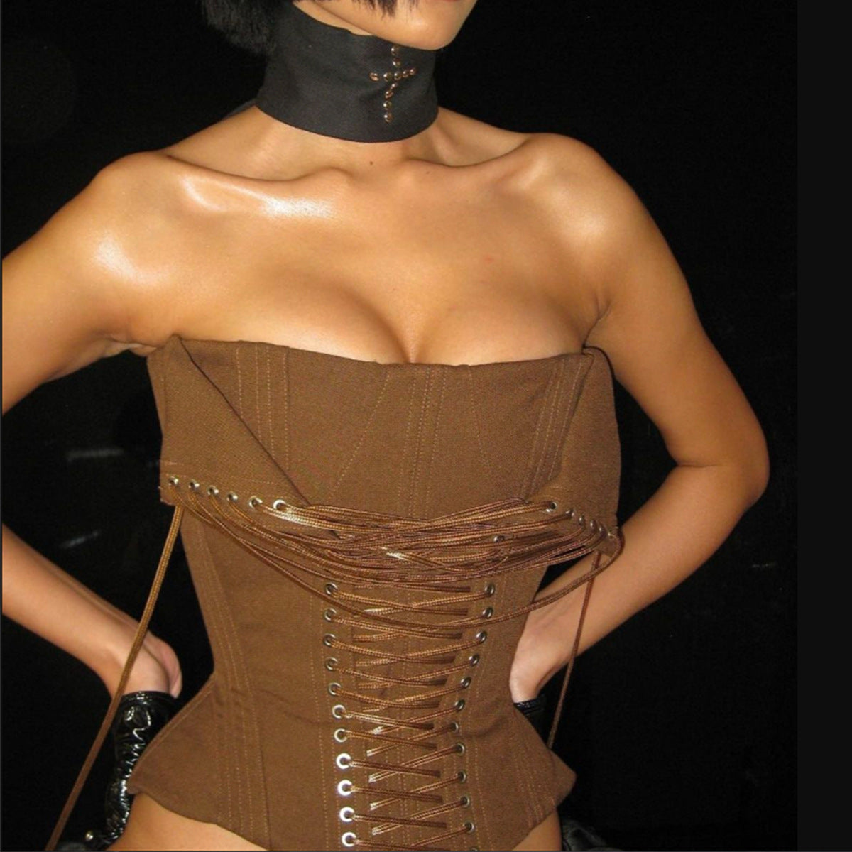 Corset Lace up Tube Top