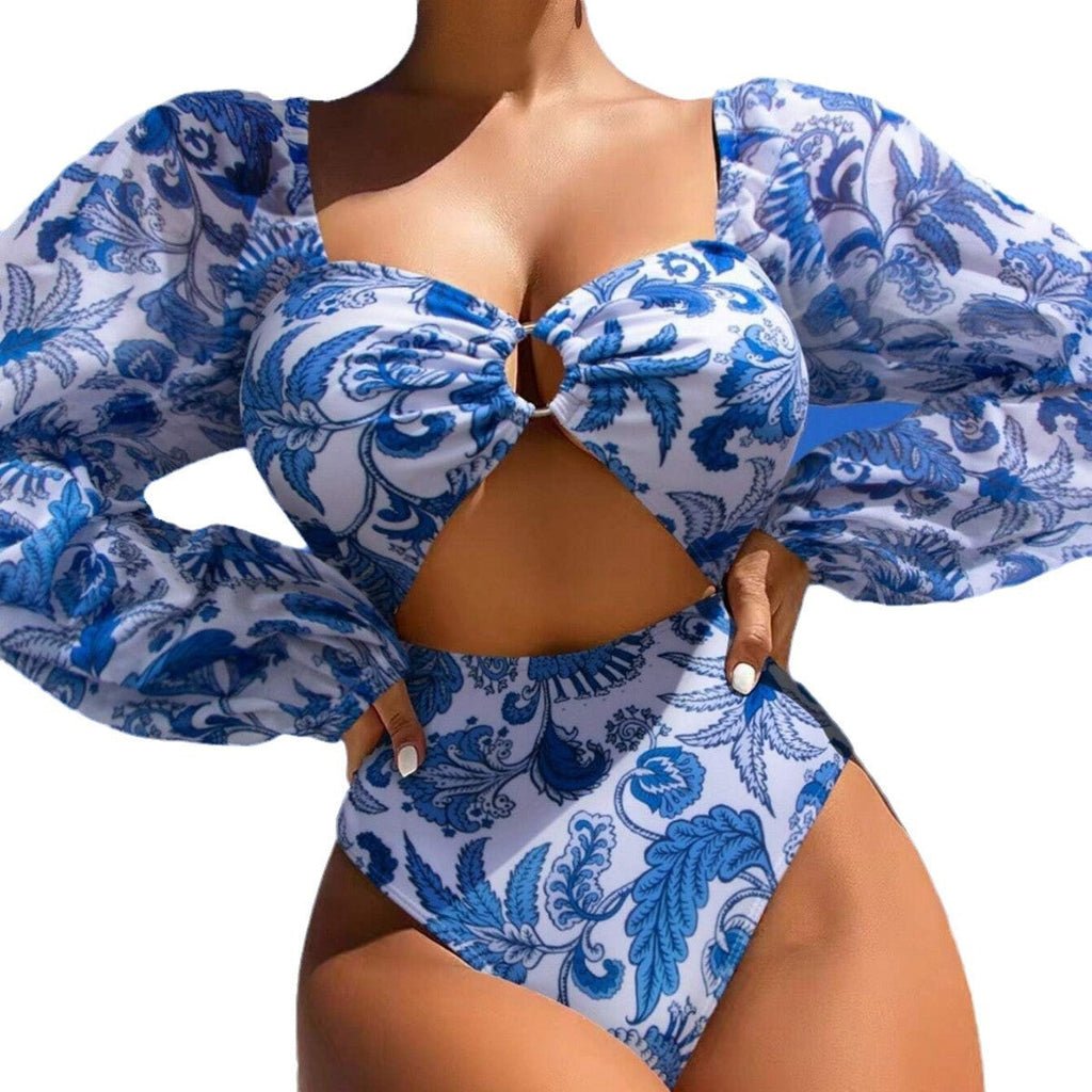 Azul Mesh Long Sleeve Swimsuit