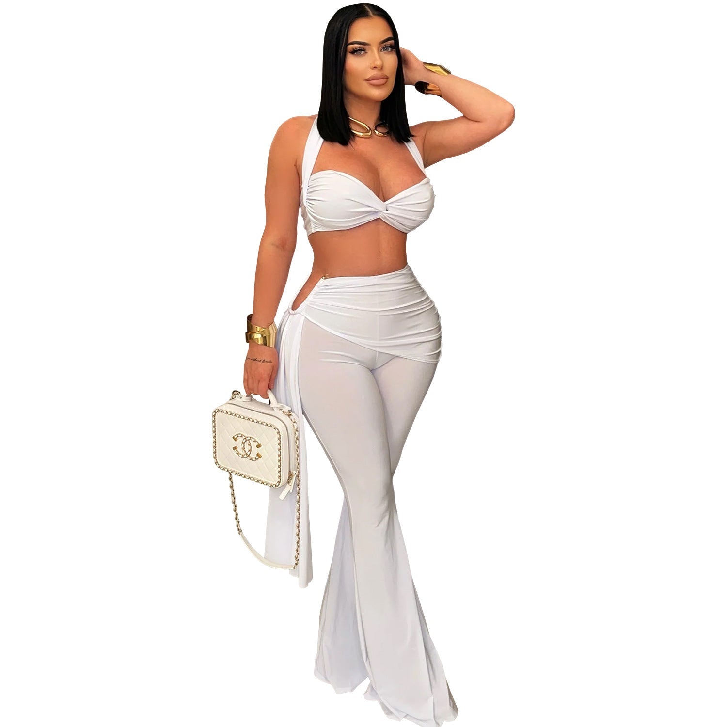 Aloura Tube Top Bandage Trousers Set