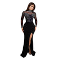 Formal Rhinestone Split Dress