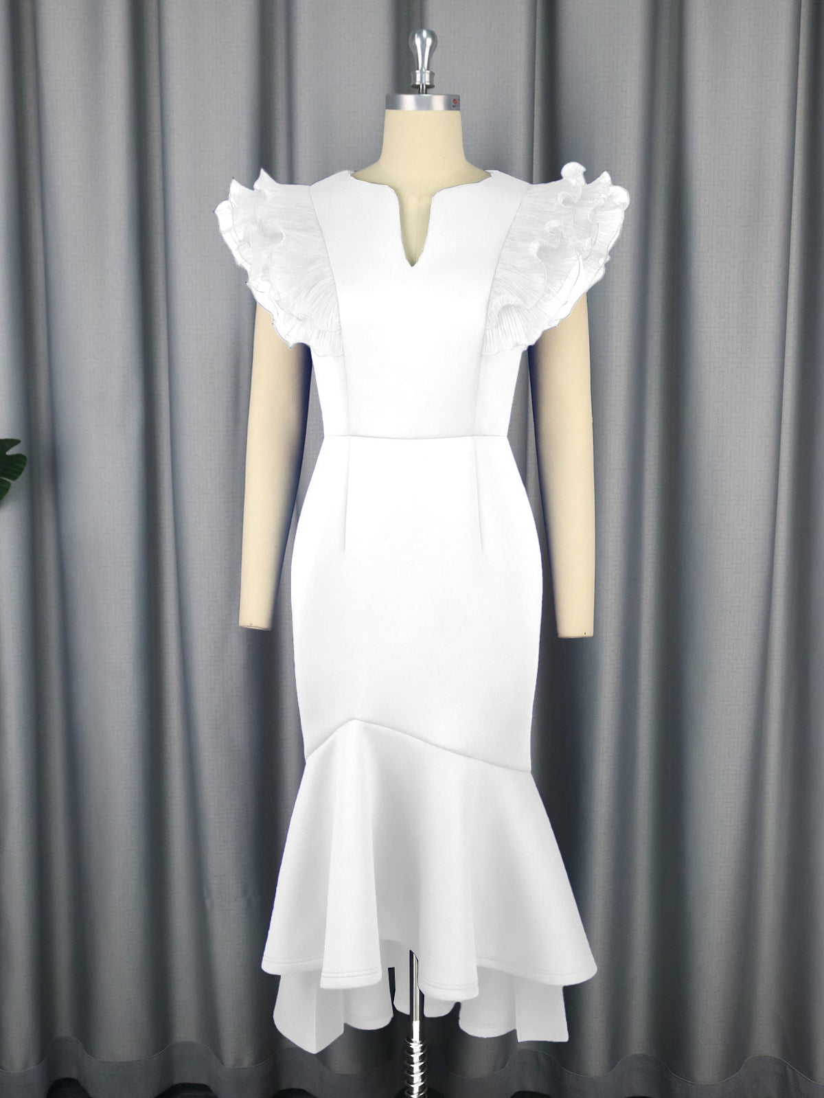 Formal Sexy Ruffle Pleated Dress