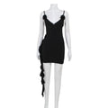 Sexy Black Low Cut Backless Dress
