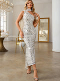 Formal Sequin Silver Dress