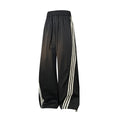 Unisex Striped Trim Wide Leg Sweatpants new