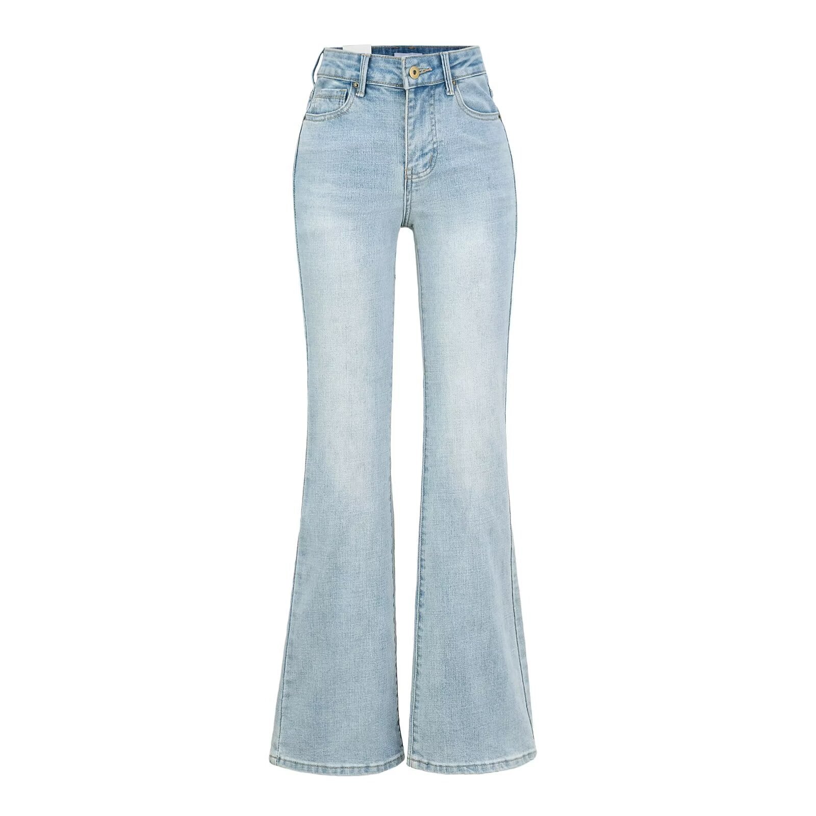 Light Blue High Waist Slim Fit Bootcut Jeans