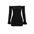 Sexy Black Off Shoulder Long Sleeve Dress