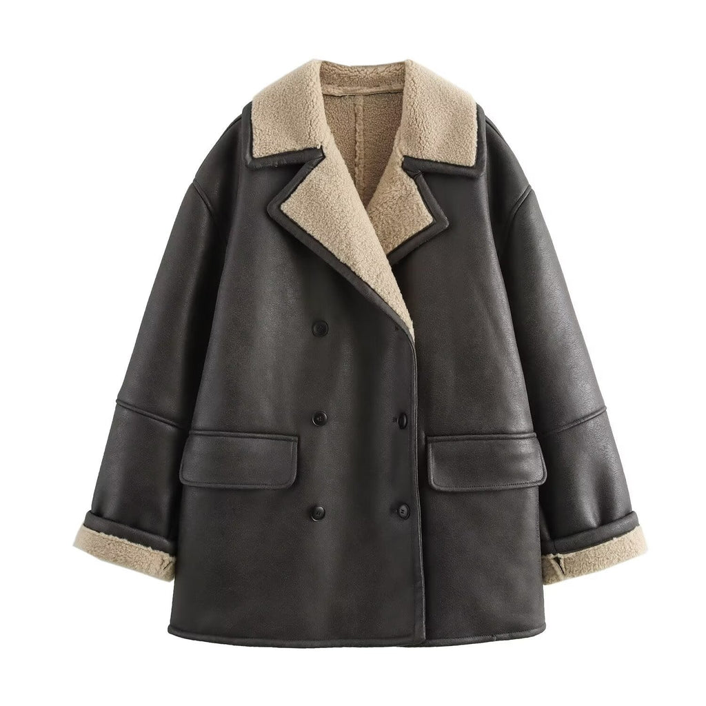 Fur Collar Leather Jacket