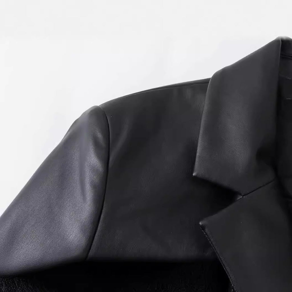 Faux Leather Trench Coat