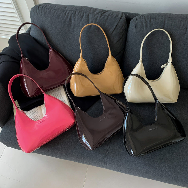 Shiny Patent Leather Shoulder Bag
