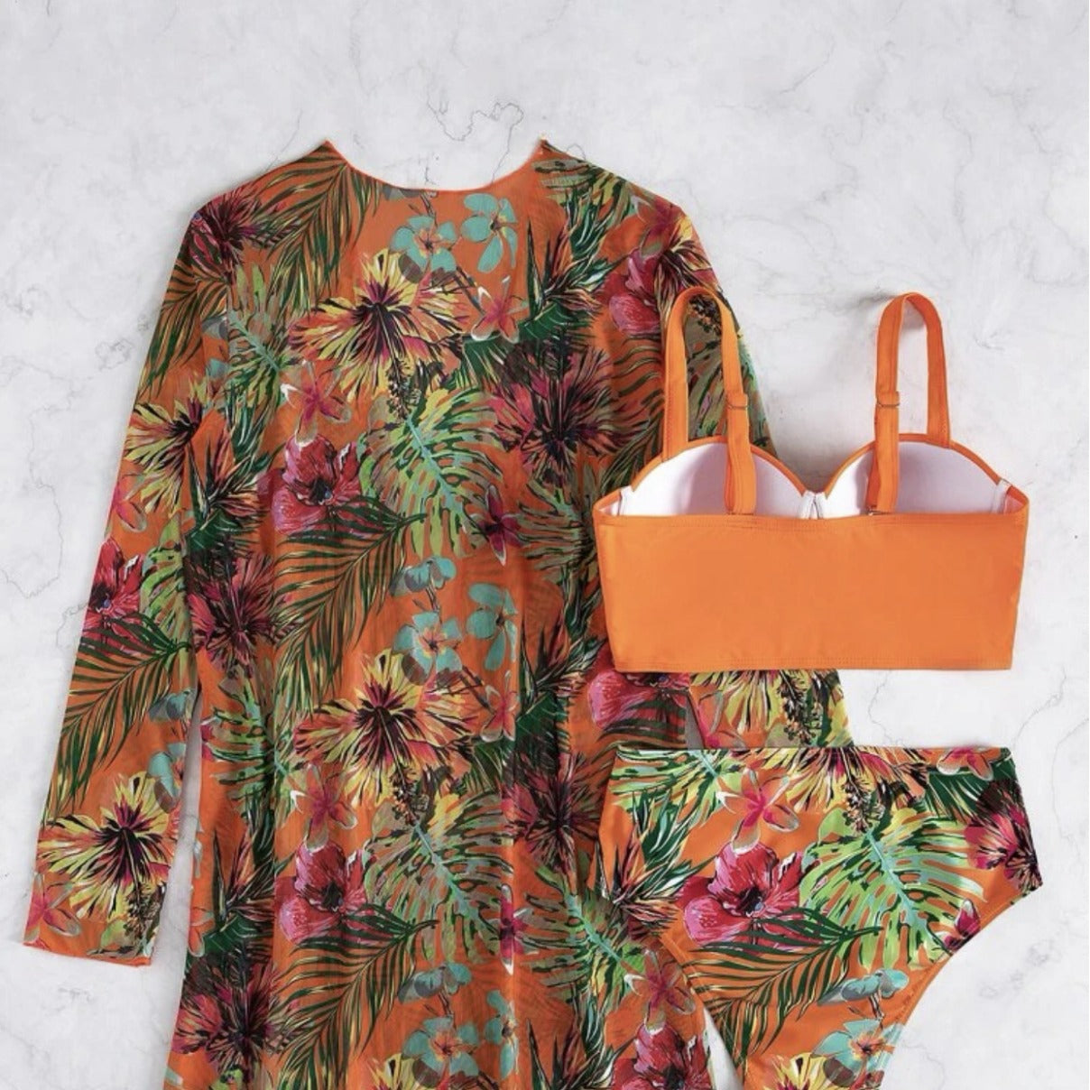 Mesh Bikini 3PC Swimsuit