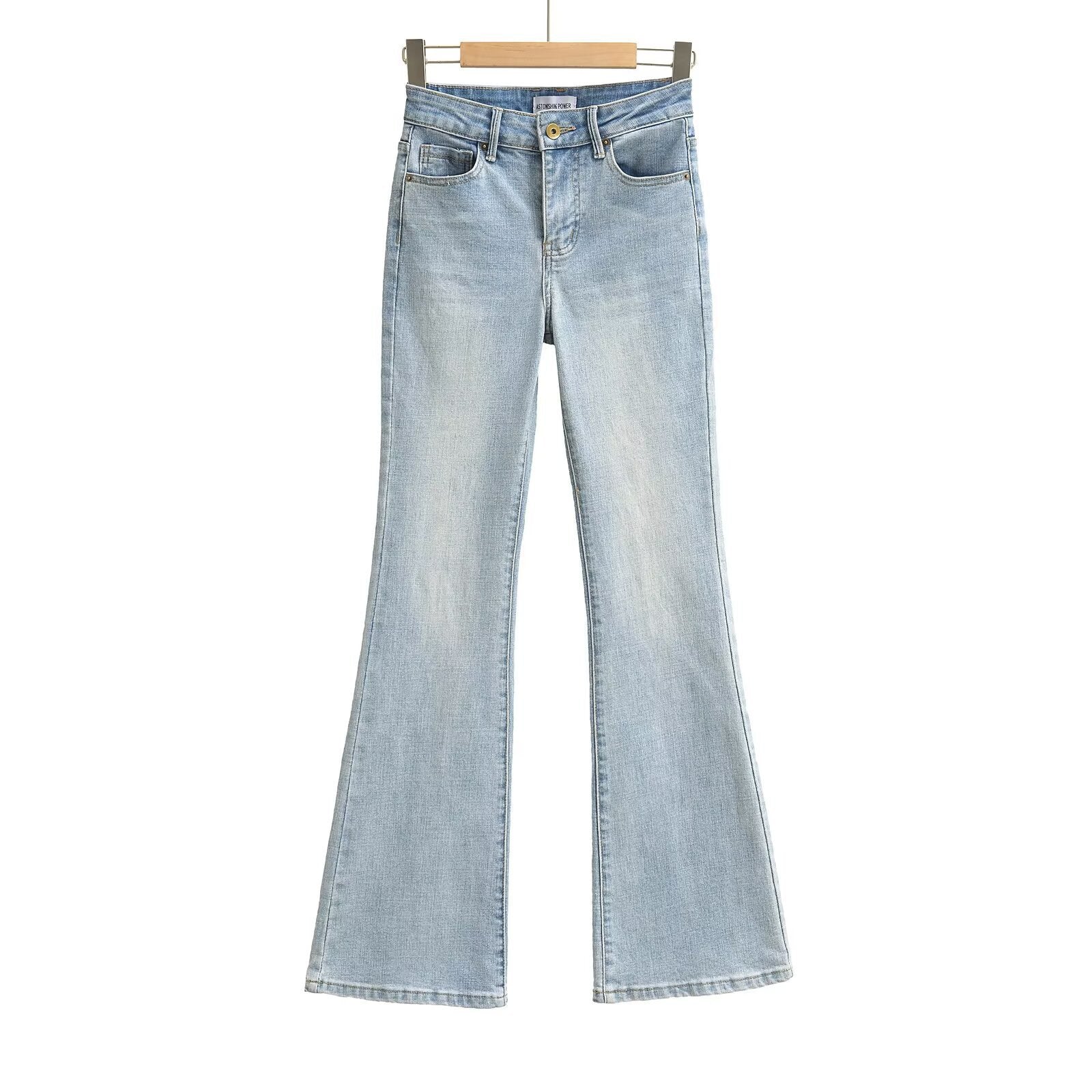 Light Blue High Waist Slim Fit Bootcut Jeans