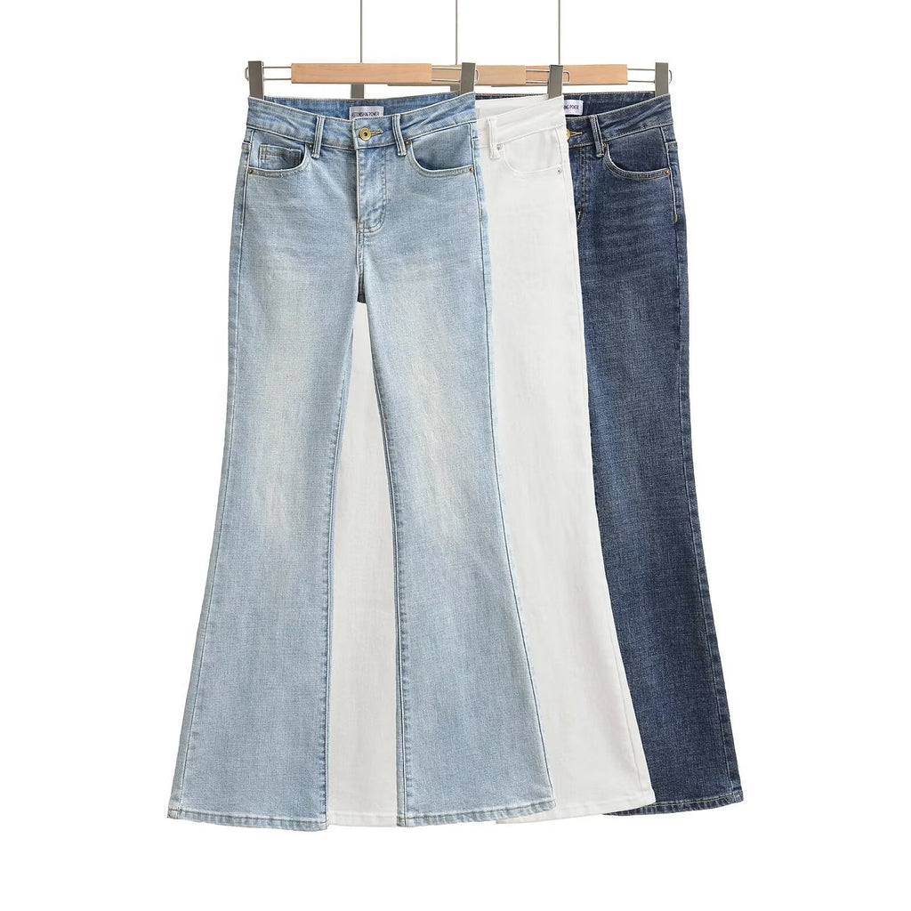 Light Blue High Waist Slim Fit Bootcut Jeans