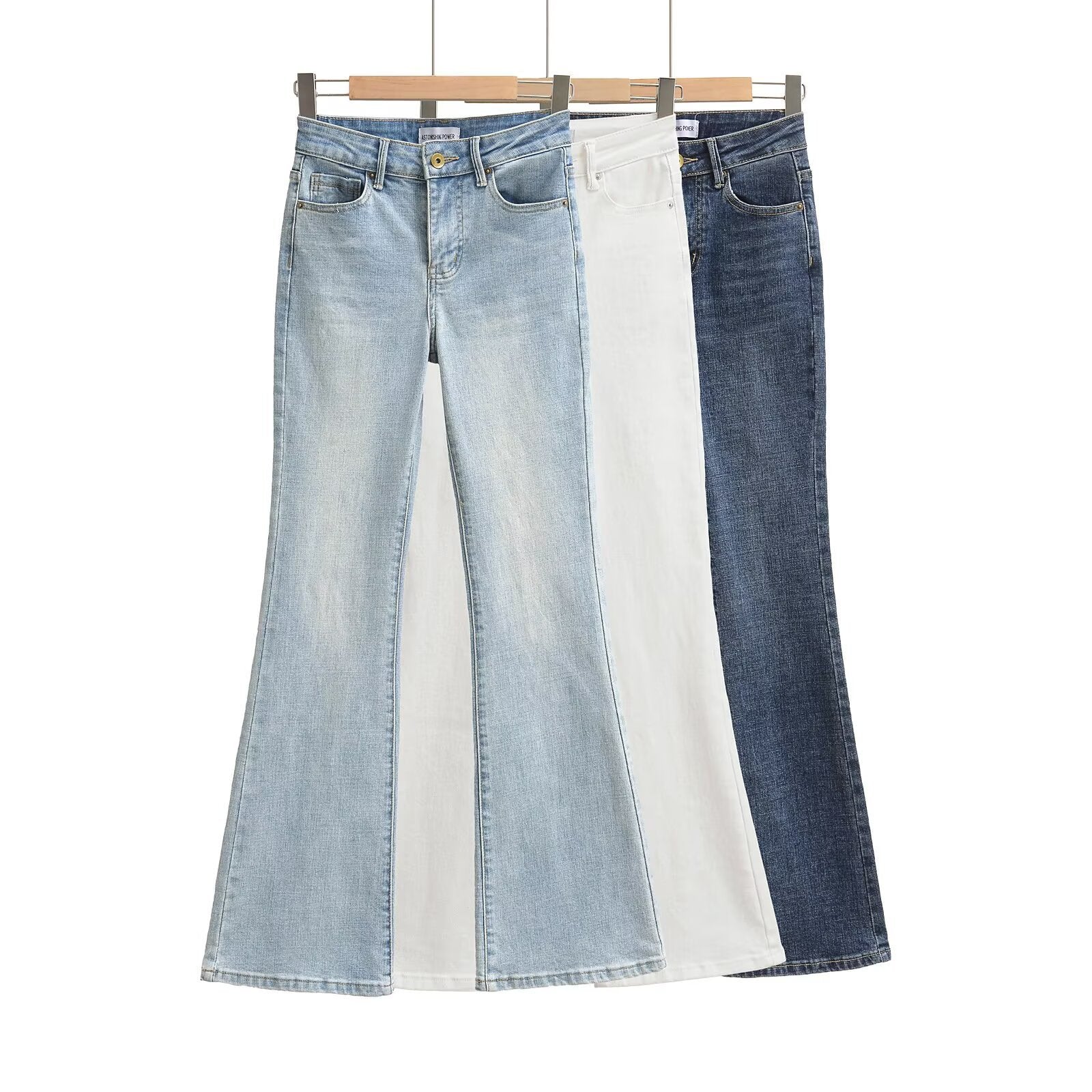 Light Blue High Waist Slim Fit Bootcut Jeans