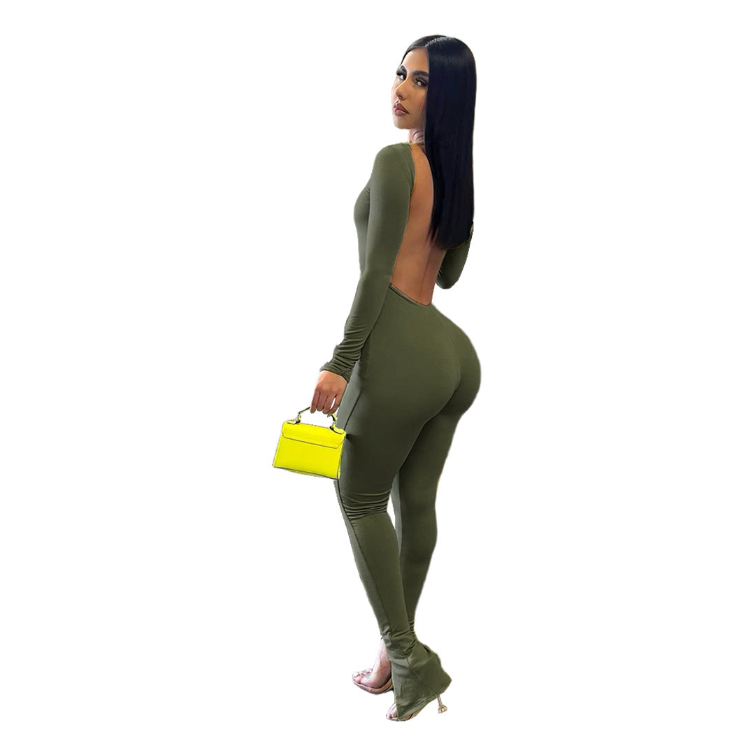 Alicia Backless Slit Jumpsuit