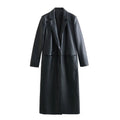 Faux Leather Trench Coat