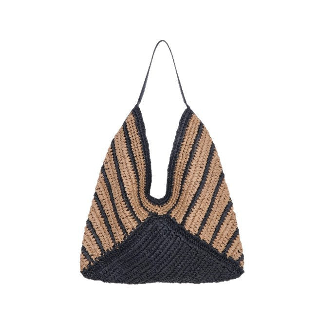 Striped Hobo Shoulder Tote