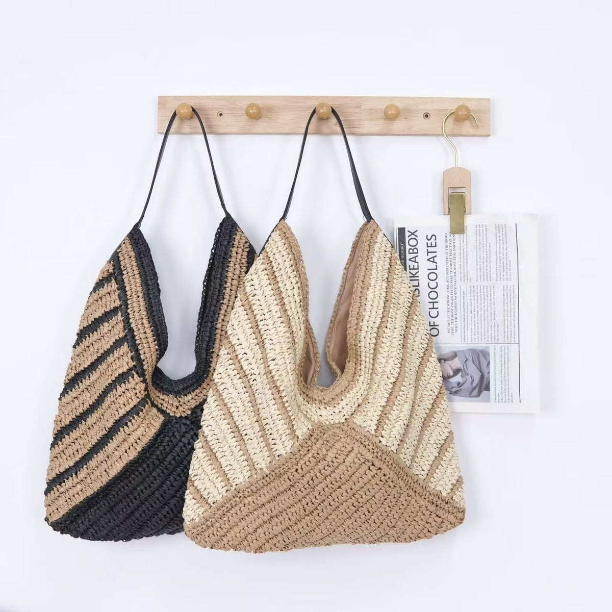 Striped Hobo Shoulder Tote