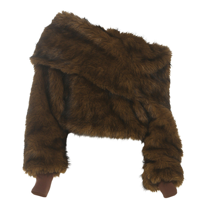 Fur Off Shoulder Top