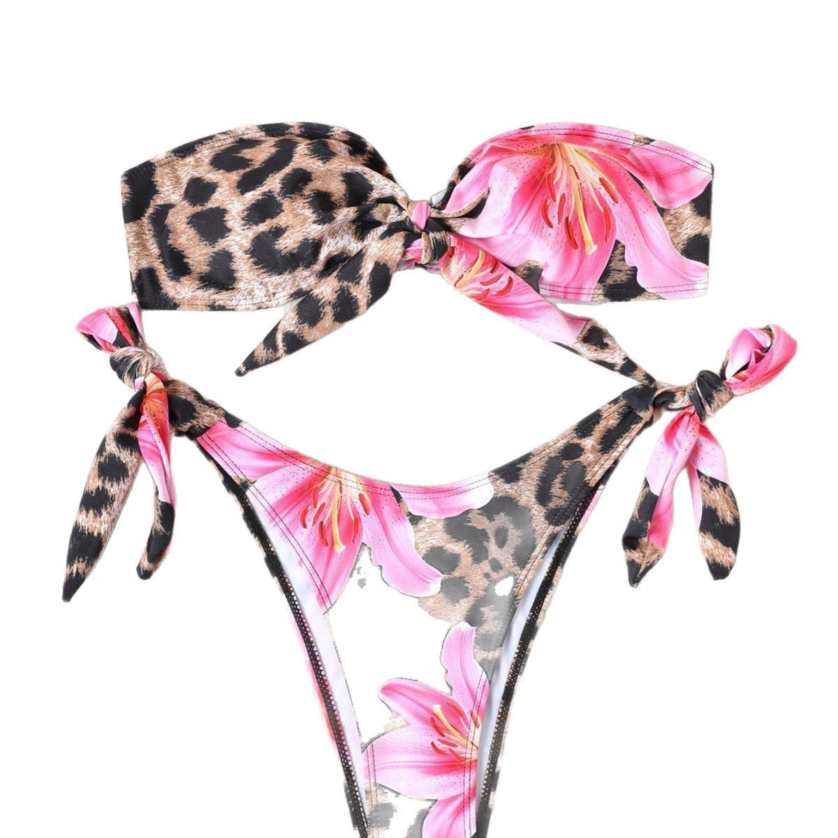 Leopard Floral Printed Bikini